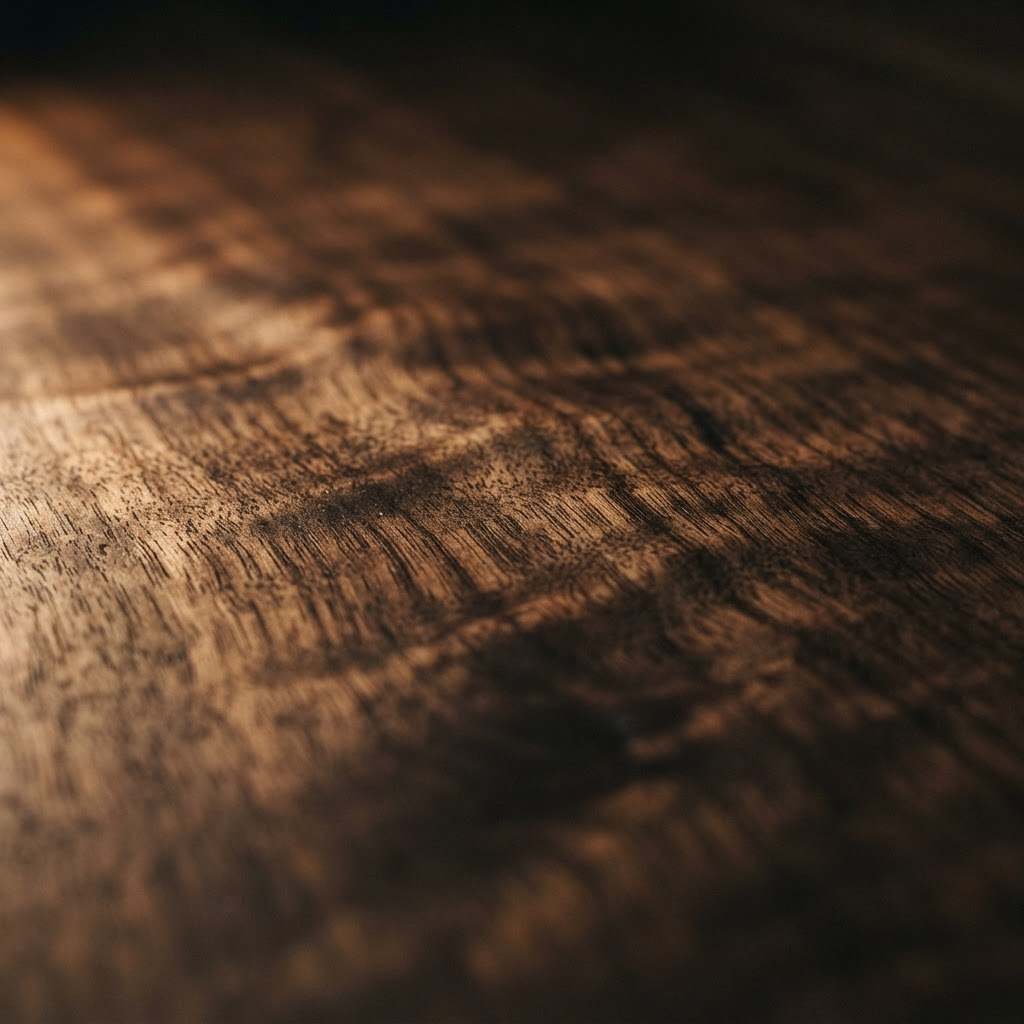 Macro photograph of oiled walnut grain
